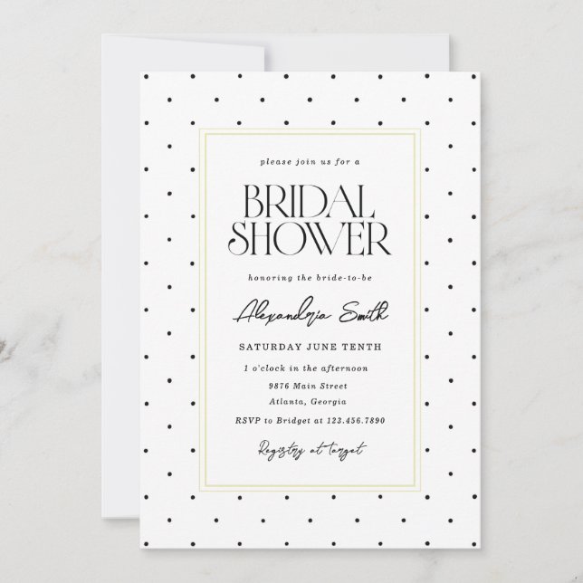 Polka Dot Bridal Shower Invitation (Front)