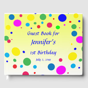 Polka Dot Bubble Balloon Birthday Party Guest Book