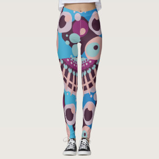 Polka Dot Bubble colour Abstract Black Leggings