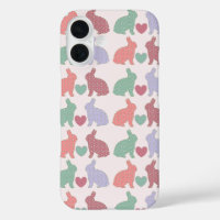 Polka Dot Bunnies Pattern on Pink