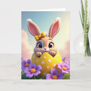 Polka Dot Bunny Spring Card