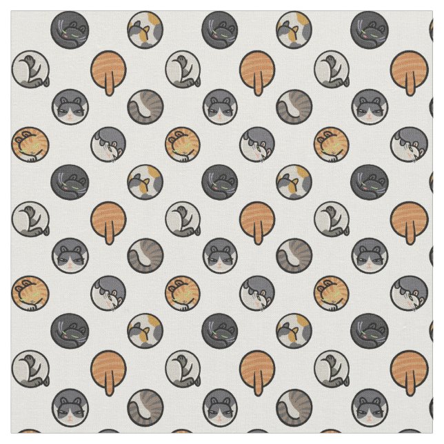 Polka-dot cats fabric (Close Up)