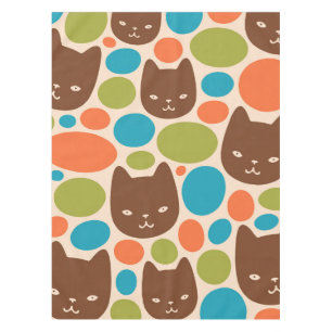 Polka Dot Cats Pattern Tablecloth