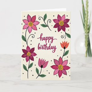 Polka Dot Celebratory Floral Card