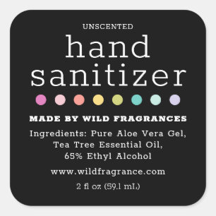 Polka Dot Chalkboard Hand Sanitizer Soap Square Sticker