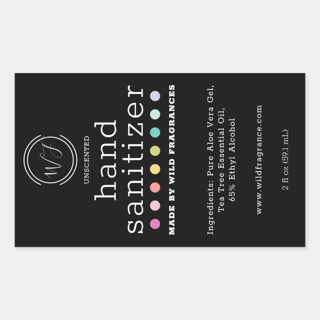 Polka Dot Chalkboard Large Hand Sanitizer Soap Sticker (Front)