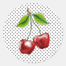 Polka Dot Cherries sticker (sheet of 20)