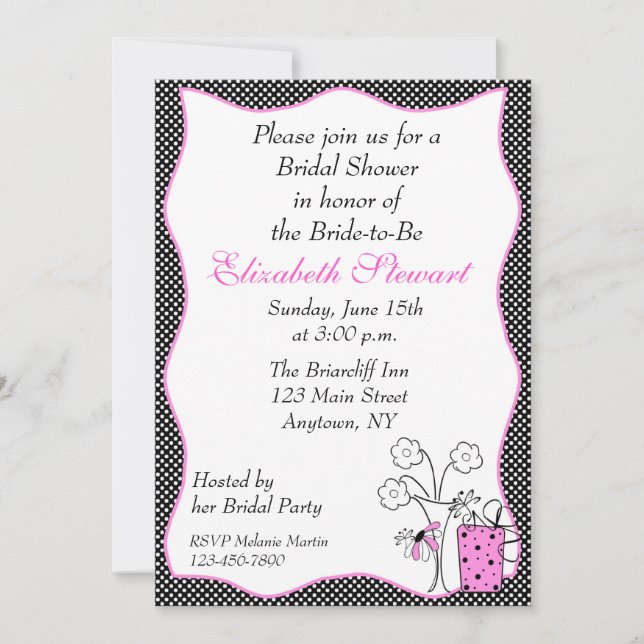 Polka Dot Chic Bridal Shower Invitation (Front)