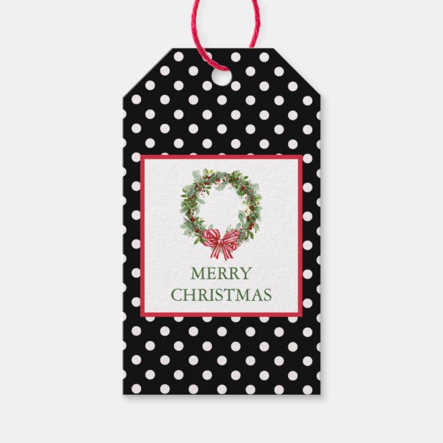 Polka Dot Christmas Gift Tag (Front)