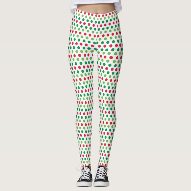 Polka Dot Christmas Leggings (Front)