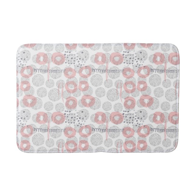 Polka Dot Circle Pattern Bath Mat (Front)