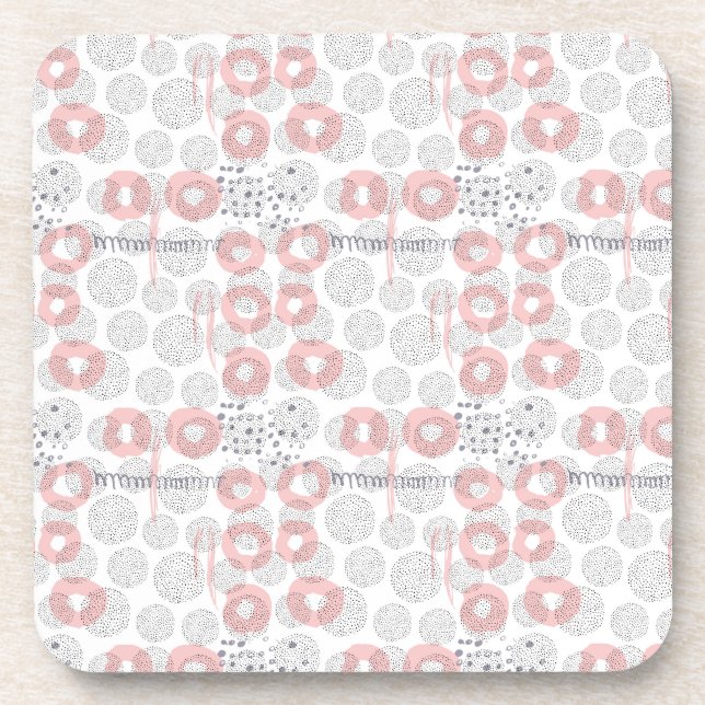 Polka Dot Circle Pattern Coaster (Front)