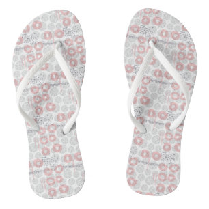 Polka Dot Circle Pattern Flip Flops