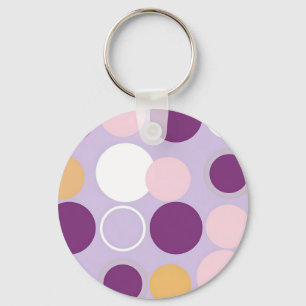 Polka Dot Circles Retro Modern Pattern Keychain