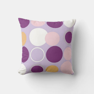 Polka Dot Circles Retro Modern Pattern Throw Pillow