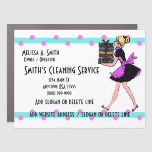 Polka Dot Cleaning Service Car Magnet - 18x24
