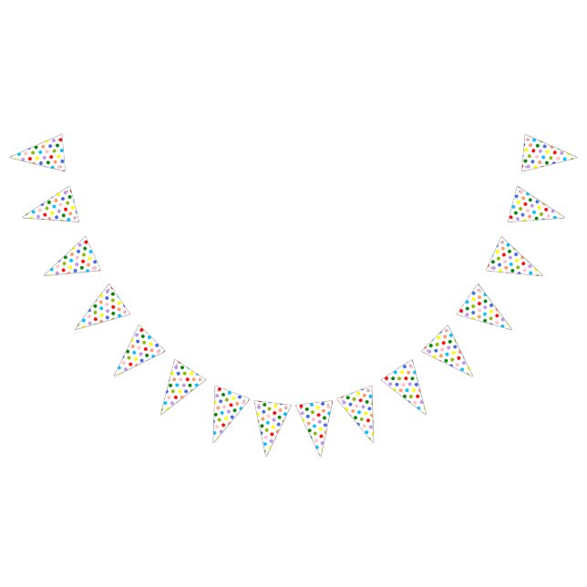Polka Dot Colourful Bunting Flags (All)