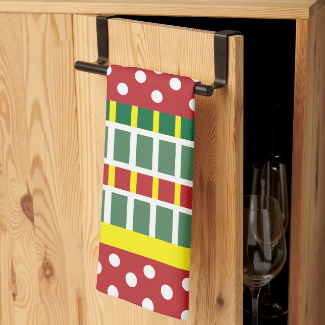 Polka Dot Colourful Stripes Polka Dot  Kitchen Towel (Thirds Fold)