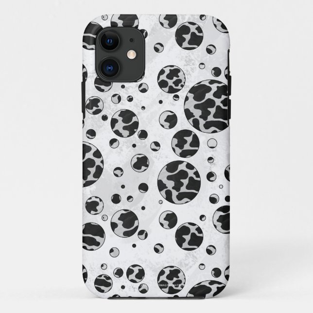 Polka Dot Cow Black and White Print Case-Mate iPhone Case (Back)