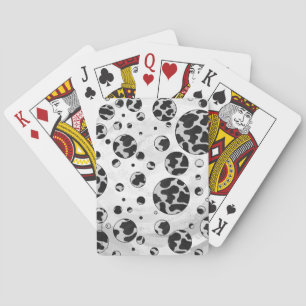 Polka Dot Cow Black and White Print Playing Cards