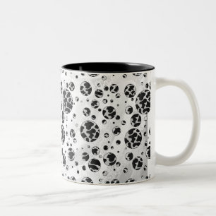 Polka Dot Cow Black and White Print Two-Tone Coffee Mug
