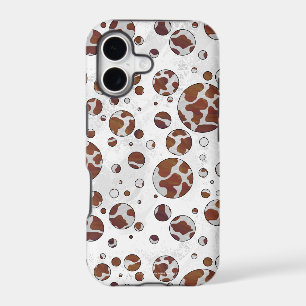 Polka Dot Cow Brown and White Print