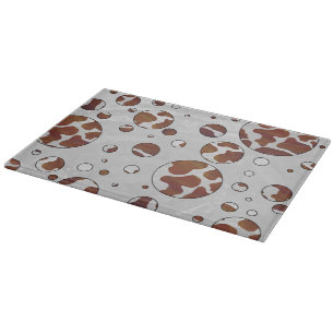 Polka Dot Cow Brown and White Print Cutting Board