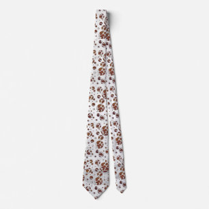 Polka Dot Cow Brown and White Print Tie