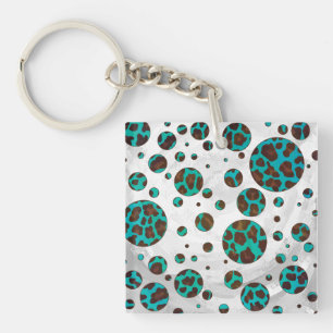 Polka Dot Cow Impression Brown et Turquoise