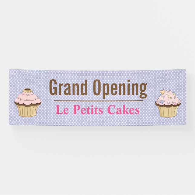 Polka Dot Cupcake Business Custom Banner (Horizontal)