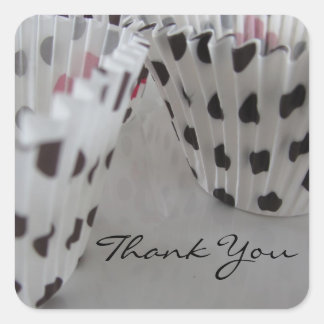 Polka Dot Cupcake Liners Square Sticker