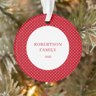 Polka Dot Custom Family Name Ornament
