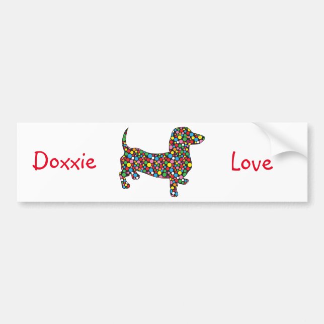 Polka Dot Dachshund Bumper Sticker (Front)