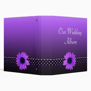 Polka Dot Daisy Purple Wedding Binder