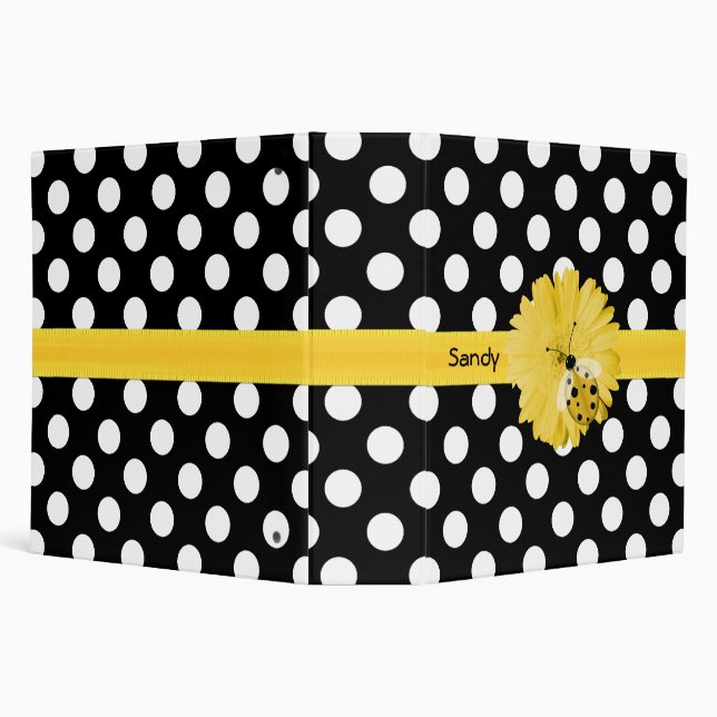 Polka Dot & Daisy Stylish Binder (Background)