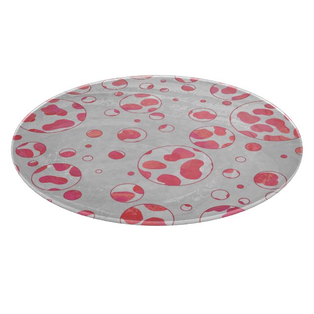 Polka Dot Dalmatian Pink and White Cutting Board (Corner)