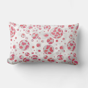 Polka Dot Dalmatian Pink and White Lumbar Pillow