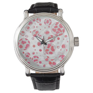 Polka Dot Dalmatian Pink and White Watch