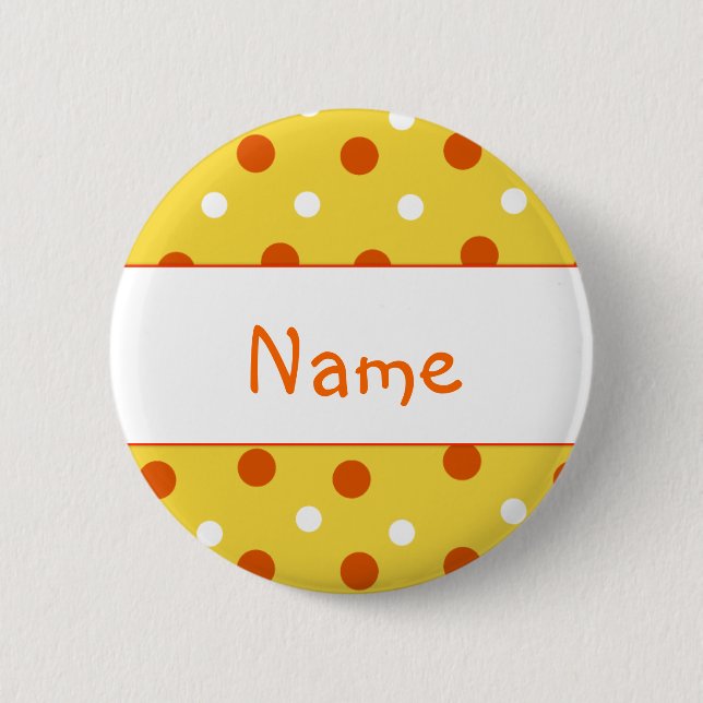 Polka Dot Design - Customize with your name 2 Inch Round Button (Front)