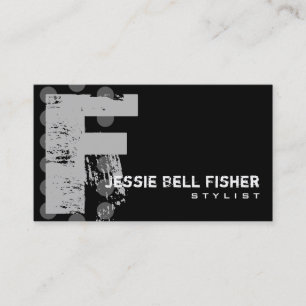 Polka Dot Distressed - Monogram F Business Card