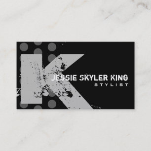 Polka Dot Distressed - Monogram K Business Card