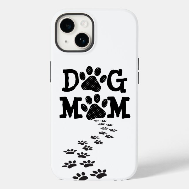Polka Dot DOG MOM Pawprints   Case-Mate iPhone Case (Back)
