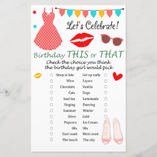 Polka dot dress Birthday This or That Game