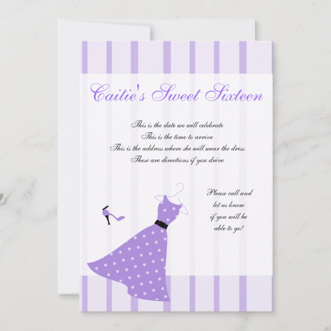 Polka Dot Dress Invitation (Front)