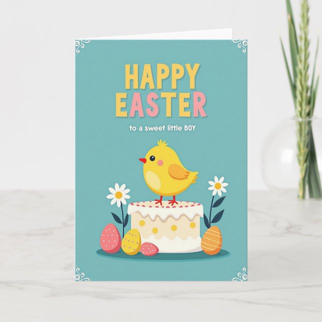 Polka Dot Easter Boy Card (Front)