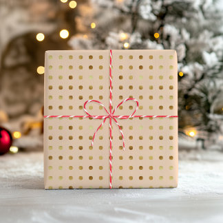 Polka Dot Faux Gold Foil Blush Wrapping Paper