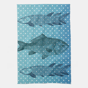 Polka Dot Fish Kitchen Towel