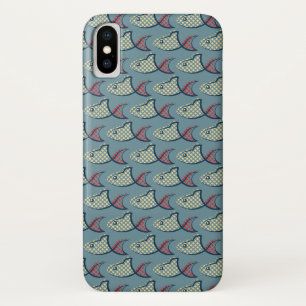 Polka Dot Fish Pattern iPhone X Case