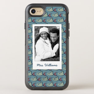 Polka Dot Fish Pattern   Your Photo & Name OtterBox Symmetry iPhone 8/7 Case