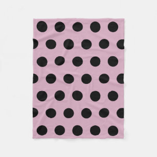 Polka Dot Fleece Blanket (Pink & Black)